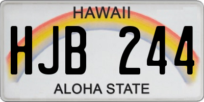 HI license plate HJB244