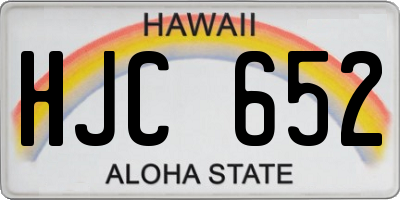 HI license plate HJC652