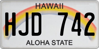 HI license plate HJD742