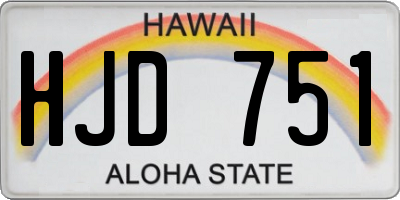 HI license plate HJD751