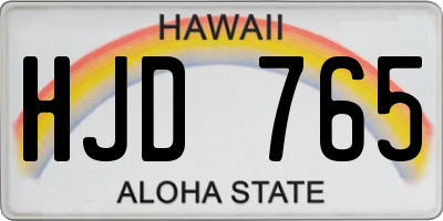 HI license plate HJD765