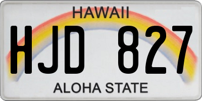 HI license plate HJD827