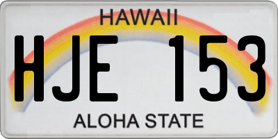 HI license plate HJE153