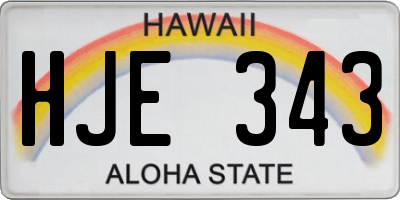 HI license plate HJE343