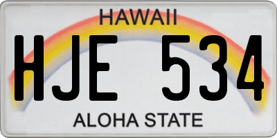 HI license plate HJE534