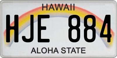 HI license plate HJE884