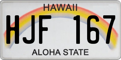 HI license plate HJF167