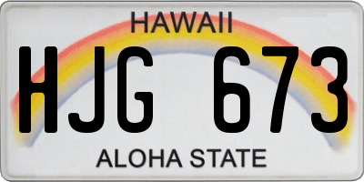 HI license plate HJG673