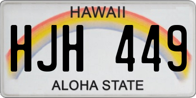 HI license plate HJH449