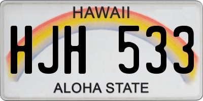 HI license plate HJH533