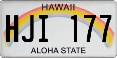 HI license plate HJI177