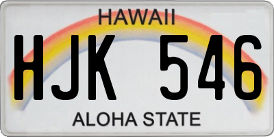 HI license plate HJK546