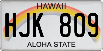 HI license plate HJK809