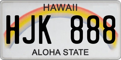 HI license plate HJK888