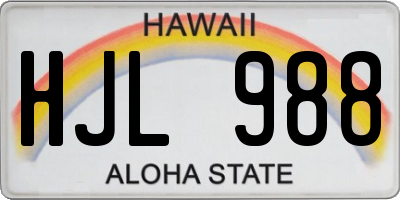 HI license plate HJL988