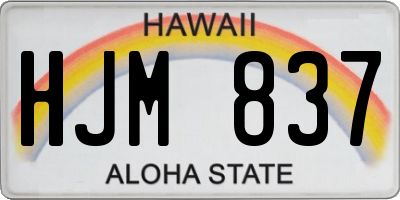 HI license plate HJM837