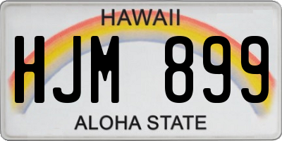 HI license plate HJM899
