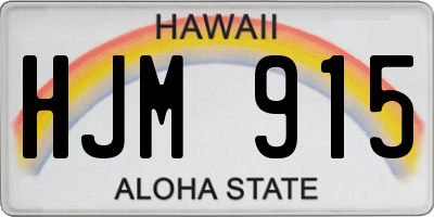 HI license plate HJM915