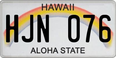 HI license plate HJN076