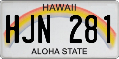 HI license plate HJN281