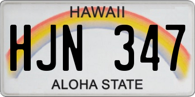 HI license plate HJN347