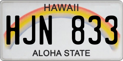 HI license plate HJN833