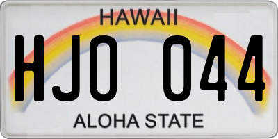 HI license plate HJO044