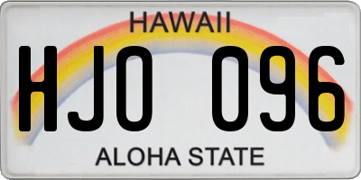 HI license plate HJO096