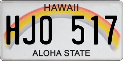 HI license plate HJO517