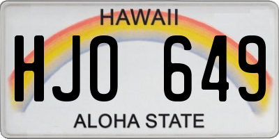 HI license plate HJO649