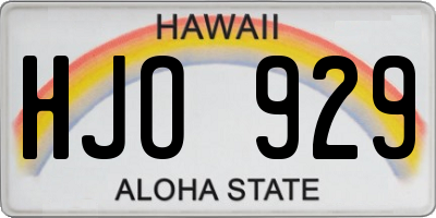 HI license plate HJO929