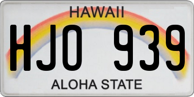 HI license plate HJO939