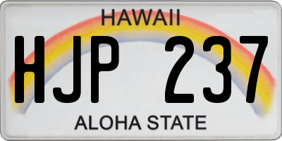 HI license plate HJP237