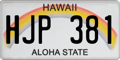 HI license plate HJP381