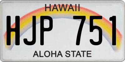 HI license plate HJP751