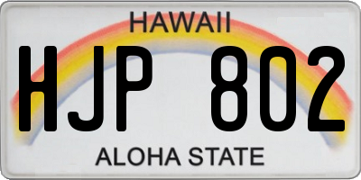 HI license plate HJP802