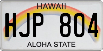 HI license plate HJP804