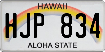 HI license plate HJP834
