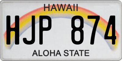 HI license plate HJP874