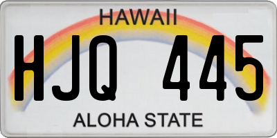 HI license plate HJQ445