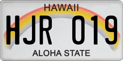 HI license plate HJR019