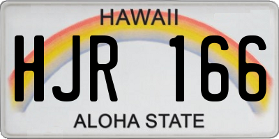 HI license plate HJR166