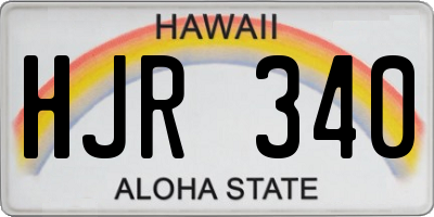 HI license plate HJR340