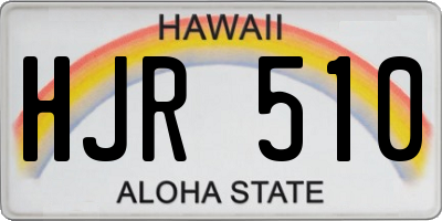 HI license plate HJR510