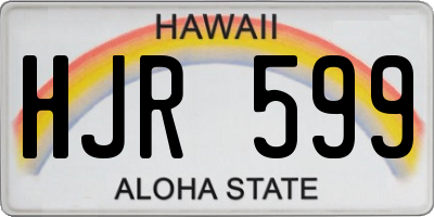 HI license plate HJR599