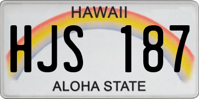 HI license plate HJS187
