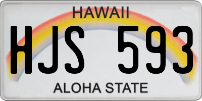 HI license plate HJS593