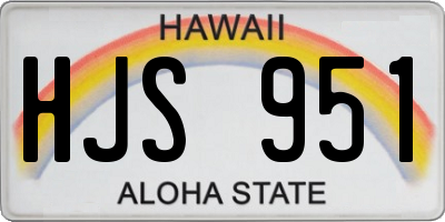 HI license plate HJS951