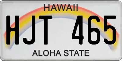 HI license plate HJT465