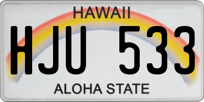 HI license plate HJU533